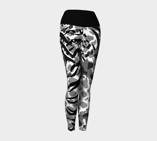 Luxury Super Wide Waist Eco Polyester Leggings Ice Leo Tiger