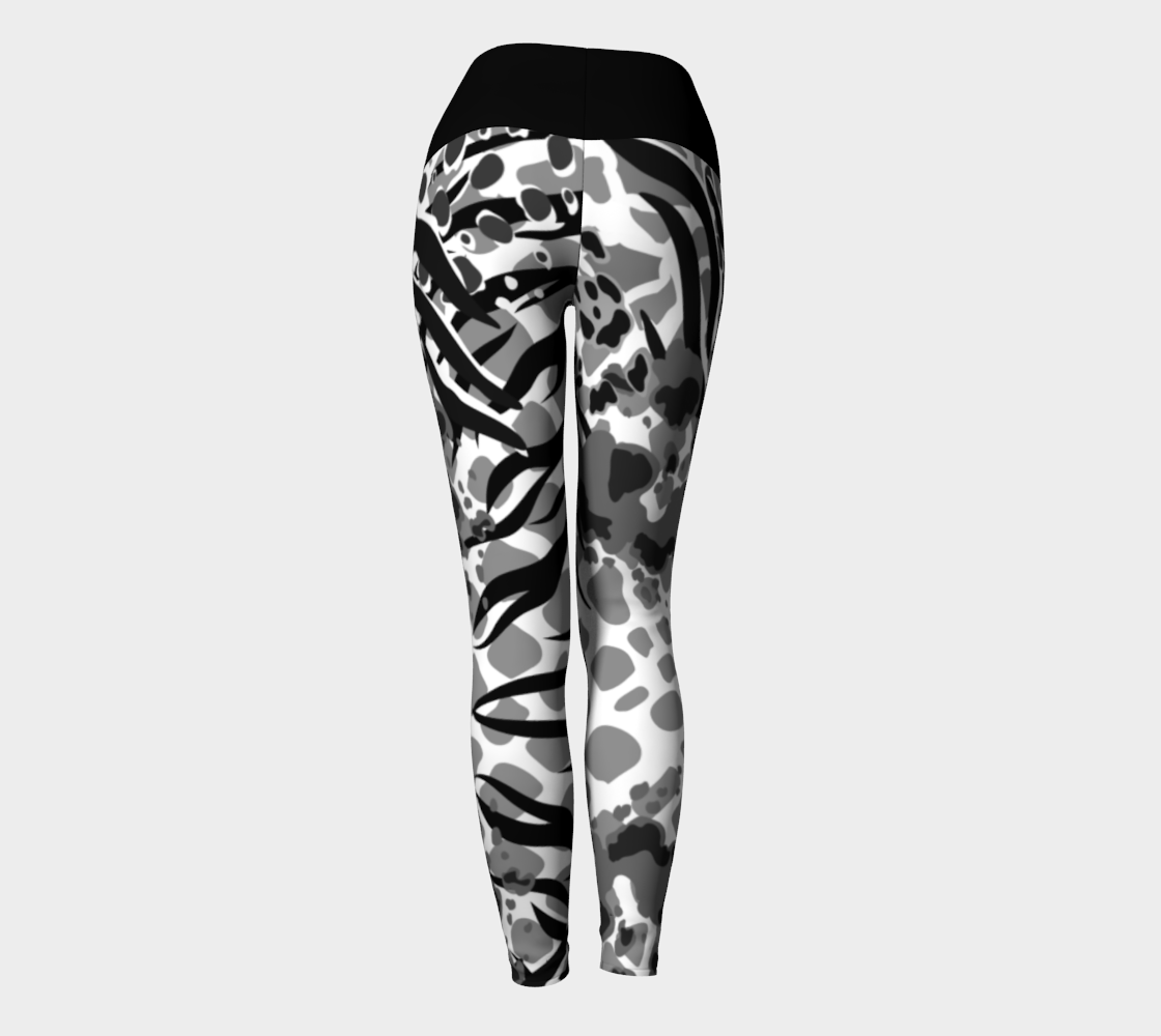 Luxury Super Wide Waist Eco Polyester Leggings Ice Leo Tiger