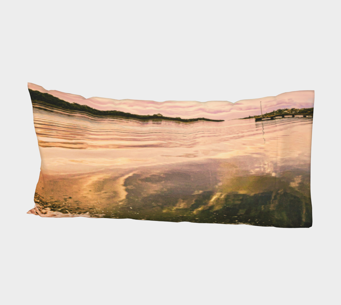 Luxury Premium Cotton Sateen or Silk Twill Pillow Sleeve Sunset River Pillow Case