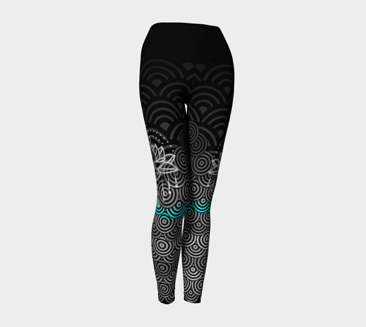 Luxury Super Wide Waist Eco Polyester Leggings Ebony