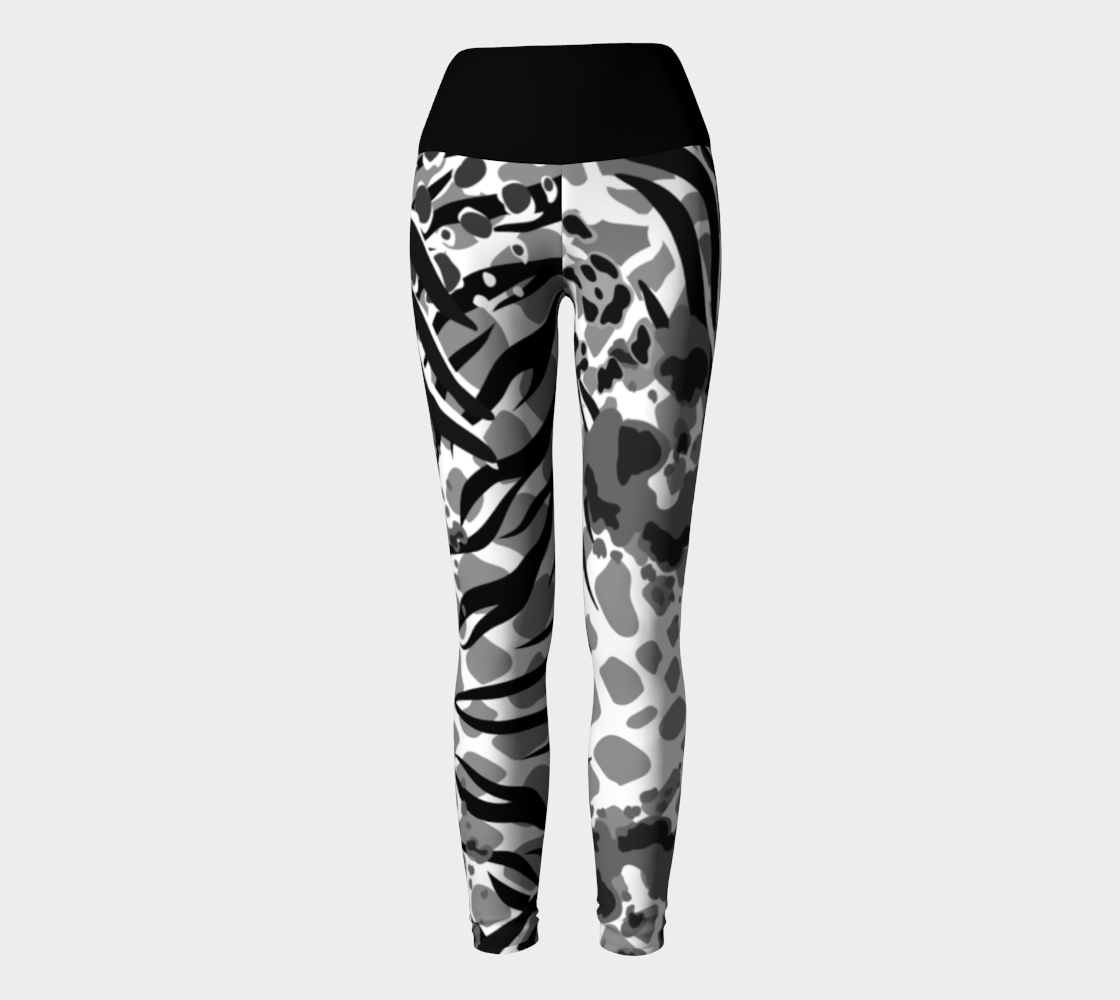 Luxury Super Wide Waist Eco Polyester Leggings Ice Leo Tiger